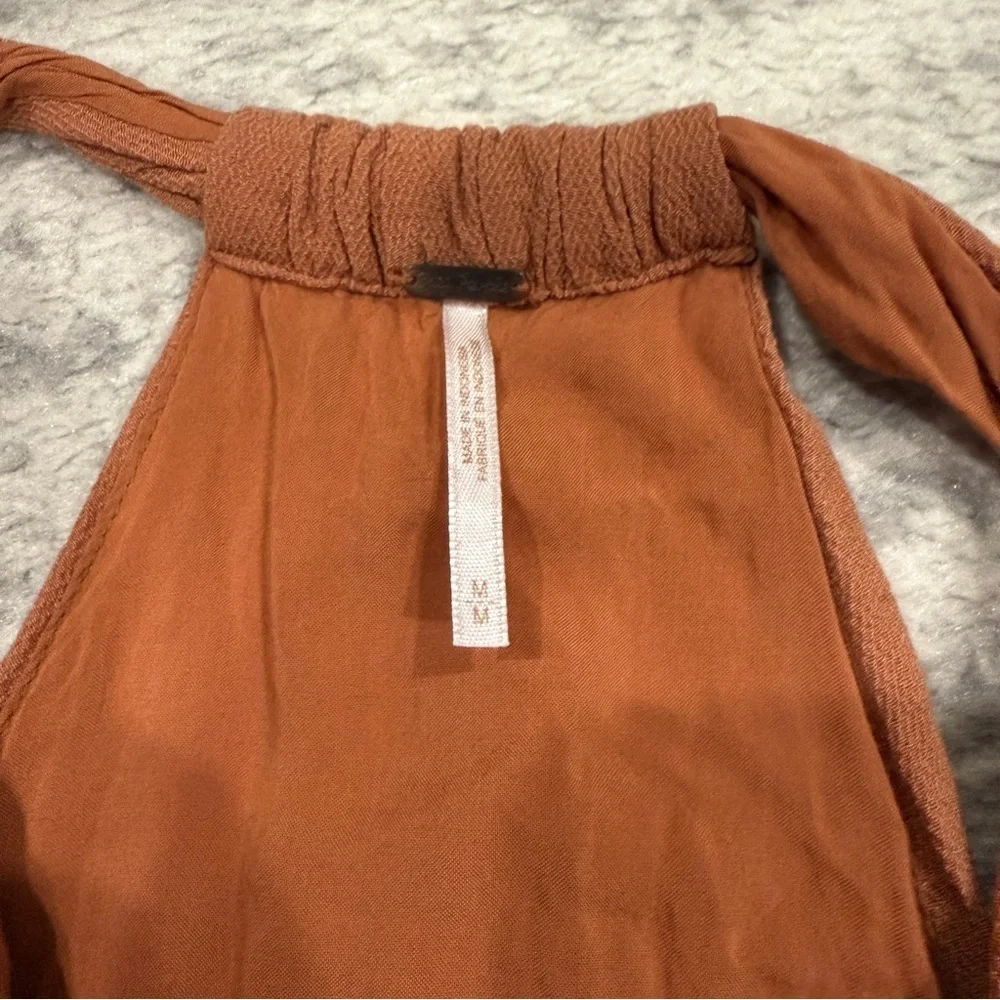 Free People Burnt Orange Drapey Dreams Tank Top